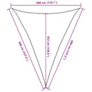 vidaXL fekete háromszög alakú HDPE napvitorla 160 g/m² 3x4x4 m
