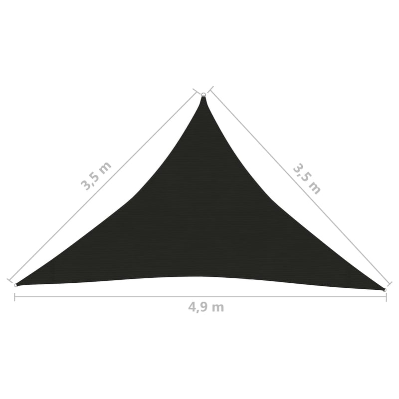 vidaXL fekete HDPE napvitorla 160 g/m² 3,5 x 3,5 x 4,9 m