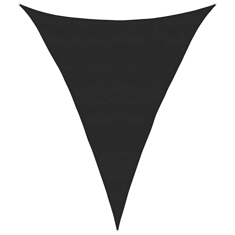 vidaXL fekete háromszög alakú HDPE napvitorla 160 g/m² 5x7x7 m