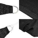 vidaXL fekete háromszög alakú HDPE napvitorla 160 g/m² 5x7x7 m