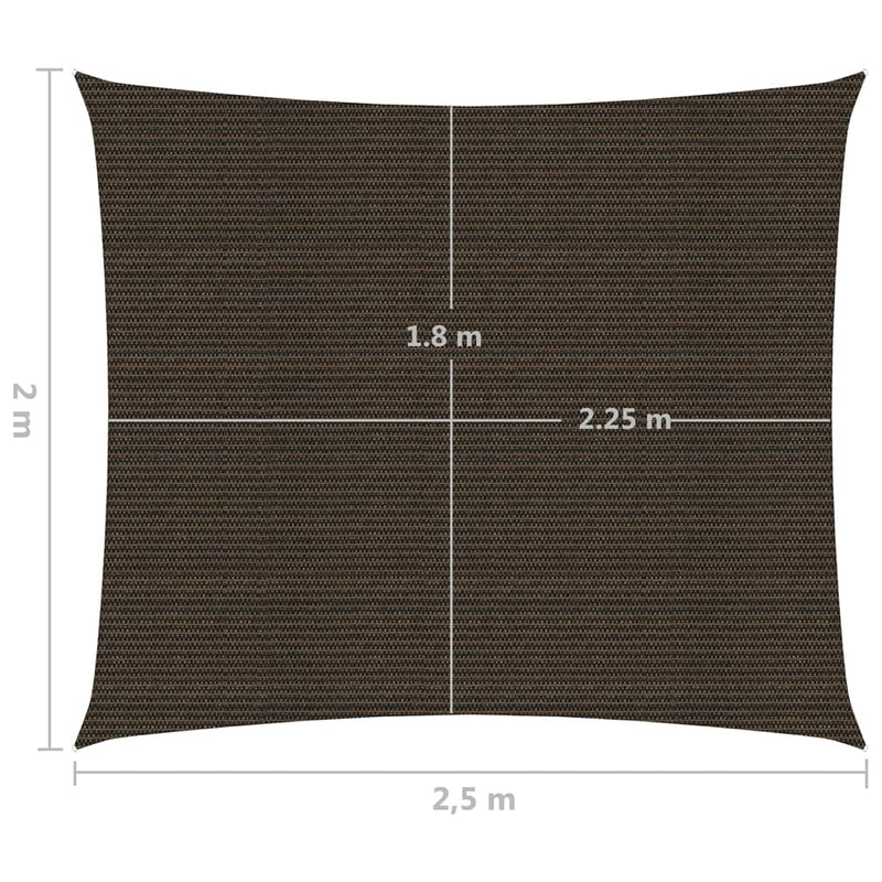 vidaXL barna HDPE napvitorla 160 g/m² 2 x 2,5 m