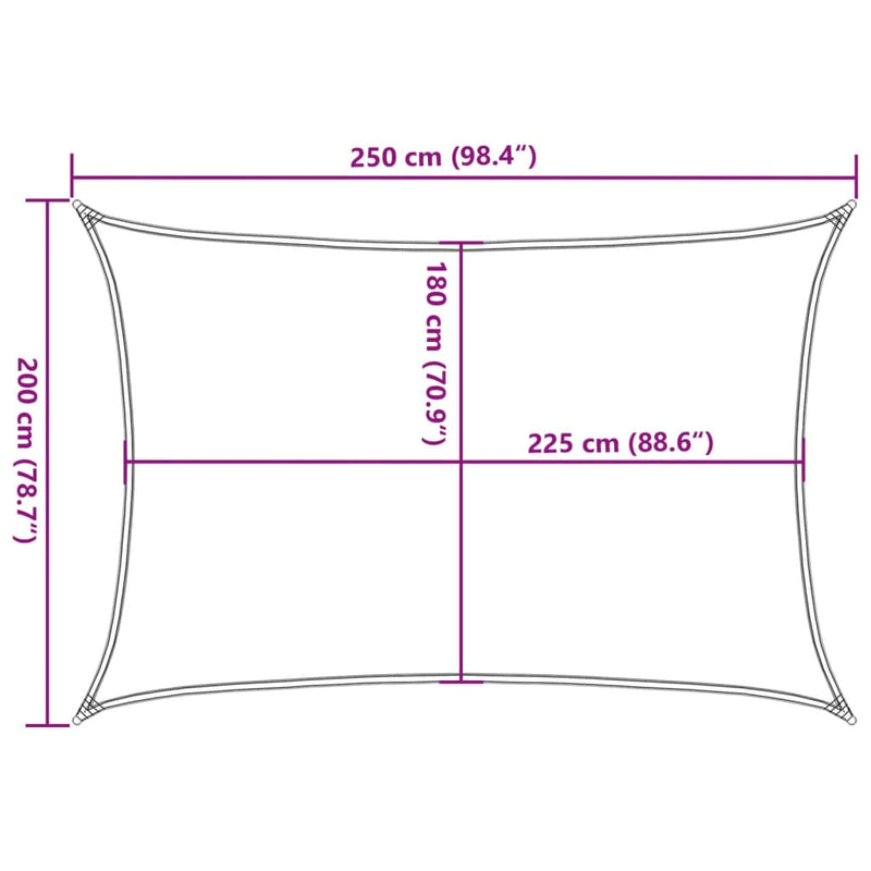 vidaXL barna HDPE napvitorla 160 g/m² 2 x 2,5 m