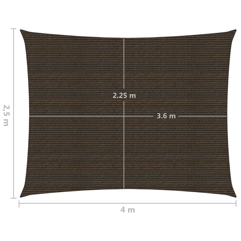 vidaXL barna HDPE napvitorla 160 g/m² 2,5 x 4 m