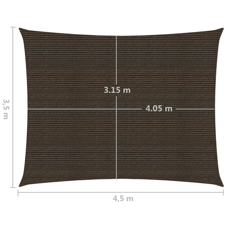 vidaXL barna HDPE napvitorla 160 g/m² 3,5 x 4,5 m