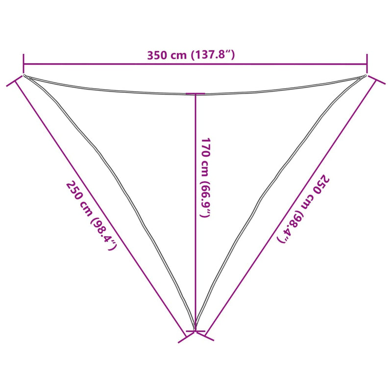 vidaXL barna HDPE napvitorla 160 g/m² 2,5 x 2,5 x 3,5 m