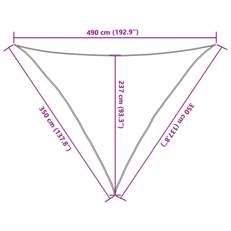 vidaXL barna HDPE napvitorla 160 g/m² 3,5 x 3,5 x 4,9 m