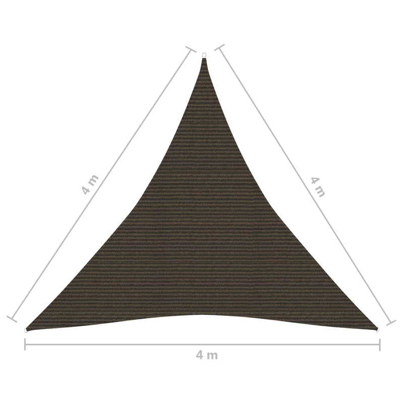 vidaXL barna HDPE napvitorla 160 g/m² 4 x 4 x 4 m