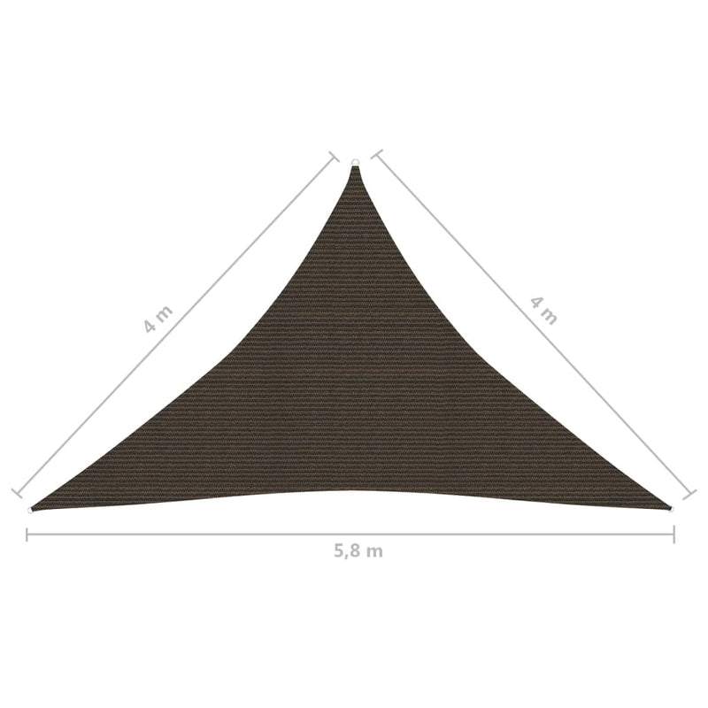 vidaXL barna HDPE napvitorla 160 g/m² 4 x 4 x 5,8 m