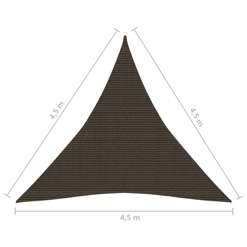 vidaXL barna HDPE napvitorla 160 g/m² 4,5 x 4,5 x 4,5 m