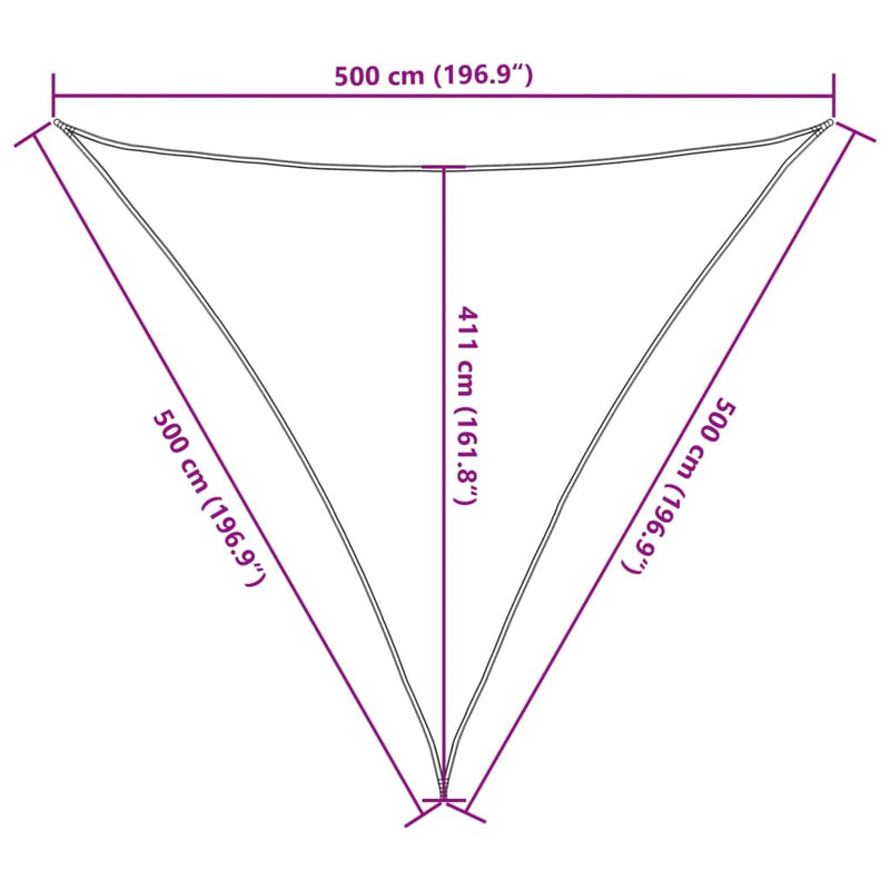 vidaXL barna HDPE napvitorla 160 g/m² 5 x 5 x 5 m