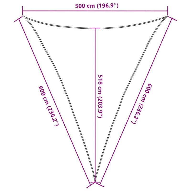 vidaXL barna HDPE napvitorla 160 g/m² 5 x 6 x 6 m