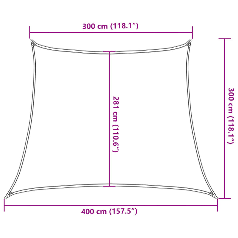 vidaXL barna HDPE napvitorla 160 g/m² 3/4 x 3 m