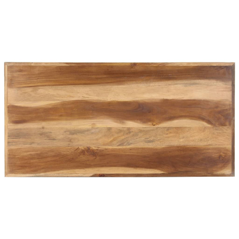 vidaXL tömör fa étkezőasztal mézszínű felülettel 120 x 60 x 75 cm