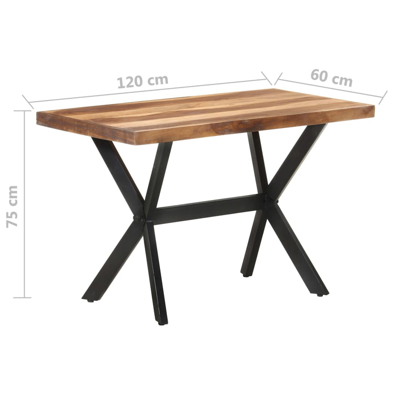vidaXL tömör fa étkezőasztal mézszínű felülettel 120 x 60 x 75 cm
