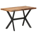 vidaXL tömör fa étkezőasztal mézszínű felülettel 120 x 60 x 75 cm