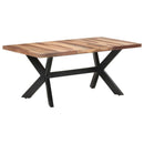 vidaXL tömör fa étkezőasztal mézszínű felülettel 180 x 90 x 75 cm