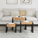 vidaXL 3 db tömör fa egymásba tolható asztal