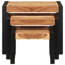 vidaXL 3 db tömör fa egymásba tolható asztal