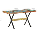 vidaXL tömör újrahasznosított fa étkezőasztal 140 x 70 x 76 cm