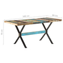 vidaXL tömör újrahasznosított fa étkezőasztal 160 x 80 x 76 cm
