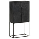 vidaXL fekete tömör akácfa és mangófa tálalószekrény 60 x 30 x 120 cm