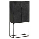 vidaXL fekete tömör akácfa és mangófa tálalószekrény 60 x 30 x 120 cm