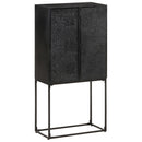 vidaXL fekete tömör akácfa és mangófa tálalószekrény 60 x 30 x 120 cm