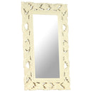 vidaXL kézzel faragott fehér tömör mangófa tükör 80 x 50 cm