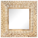 vidaXL kézzel faragott tömör mangófa tükör 50 x 50 x 2,6 cm