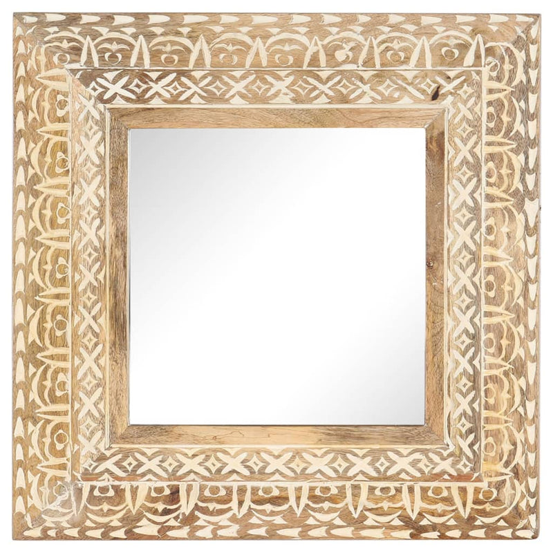 vidaXL kézzel faragott tömör mangófa tükör 50 x 50 x 2,6 cm