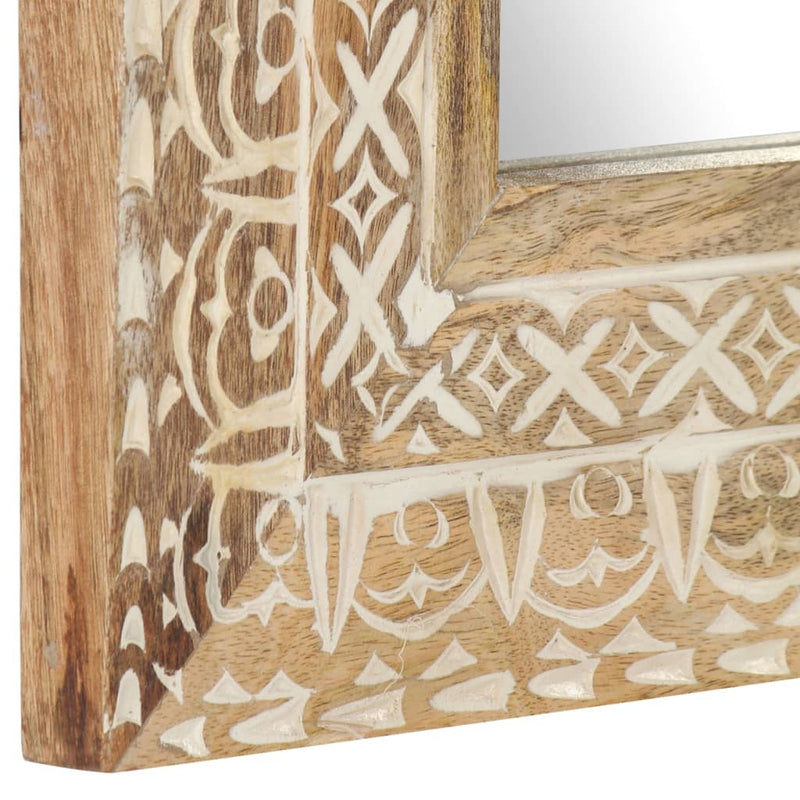 vidaXL kézzel faragott tömör mangófa tükör 50 x 50 x 2,6 cm