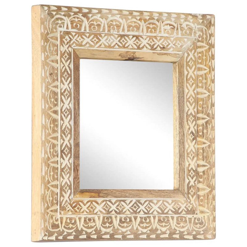 vidaXL kézzel faragott tömör mangófa tükör 50 x 50 x 2,6 cm