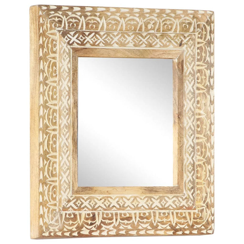 vidaXL kézzel faragott tömör mangófa tükör 50 x 50 x 2,6 cm