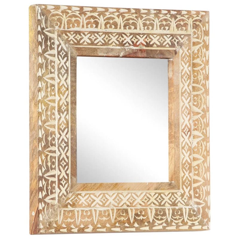 vidaXL kézzel faragott tömör mangófa tükör 50 x 50 x 2,6 cm