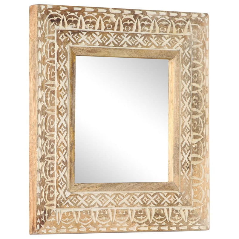 vidaXL kézzel faragott tömör mangófa tükör 50 x 50 x 2,6 cm