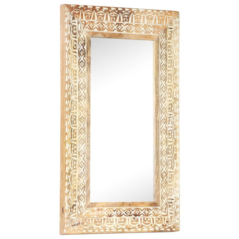 vidaXL kézzel faragott tömör mangófa tükör 80 x 50 x 2,6 cm
