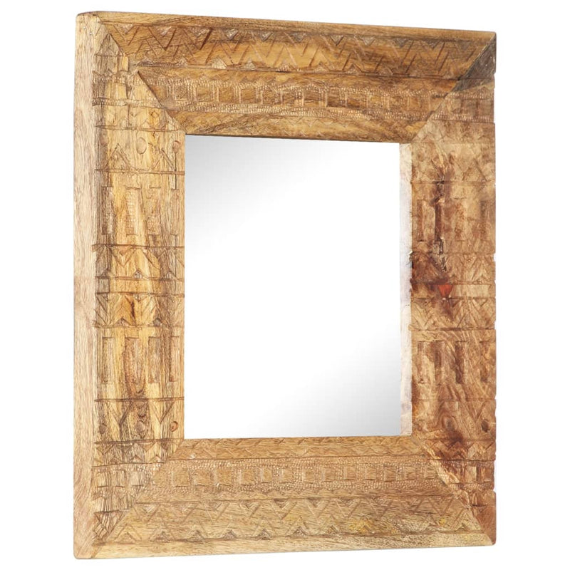 vidaXL kézzel faragott tömör mangófa tükör 50 x 50 x 2,5 cm