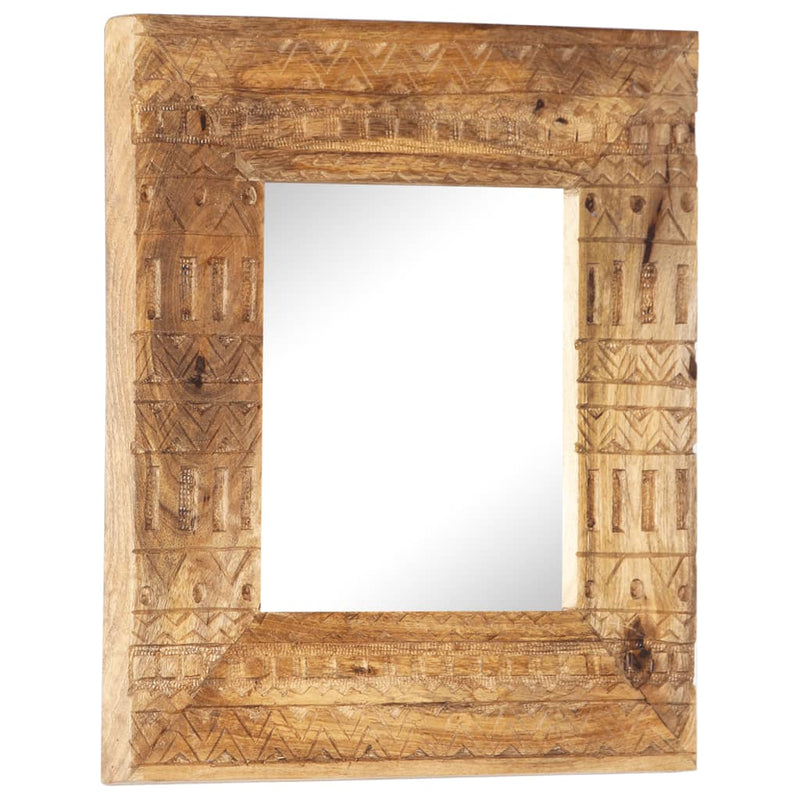 vidaXL kézzel faragott tömör mangófa tükör 50 x 50 x 2,5 cm