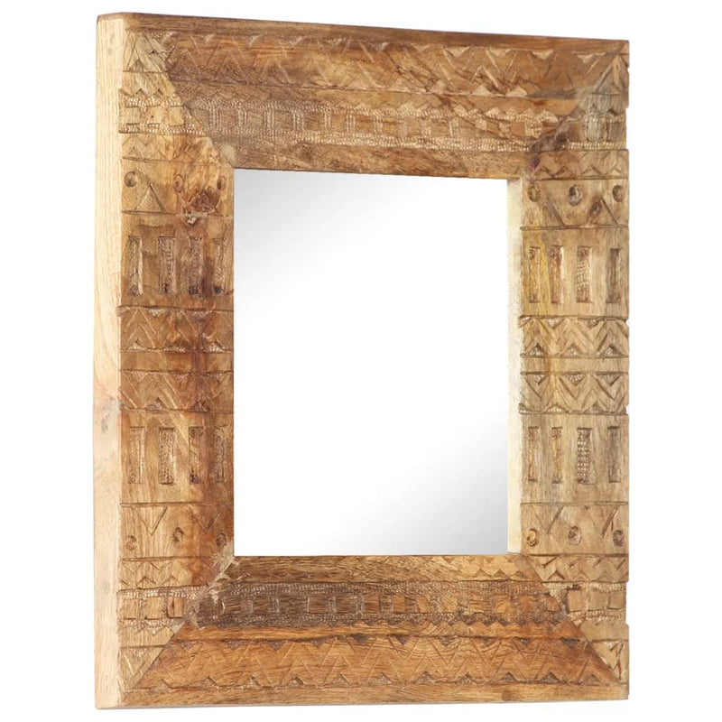 vidaXL kézzel faragott tömör mangófa tükör 50 x 50 x 2,5 cm