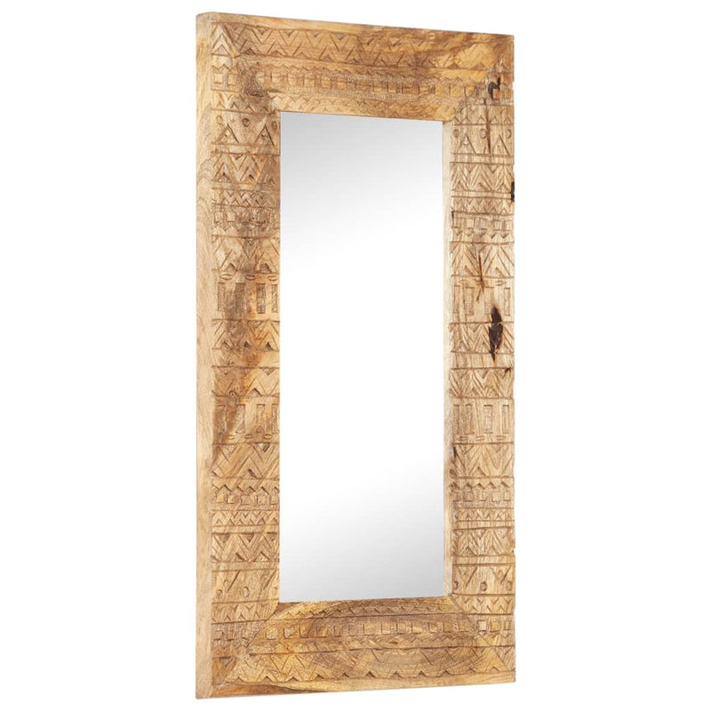 vidaXL kézzel faragott tömör mangófa tükör 80 x 50 x 2,5 cm