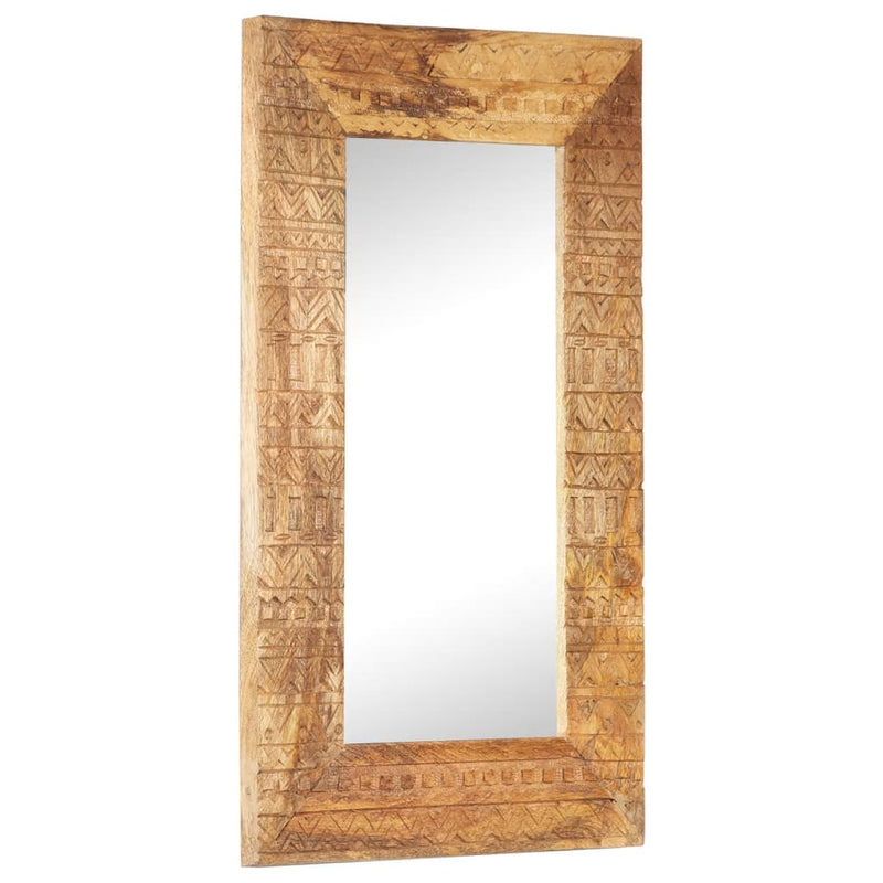 vidaXL kézzel faragott tömör mangófa tükör 80 x 50 x 2,5 cm