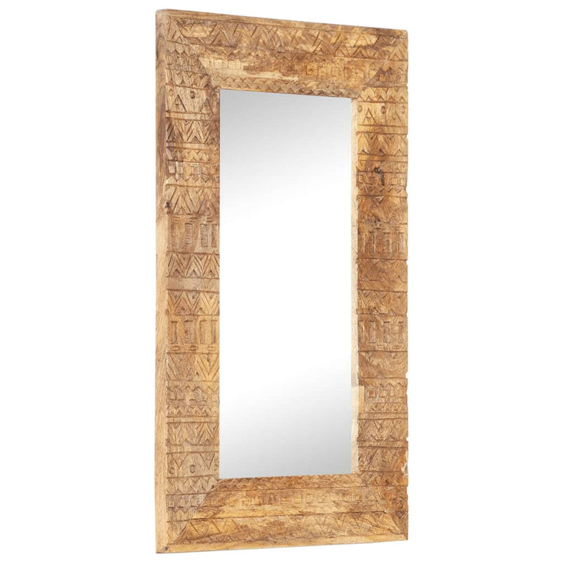 vidaXL kézzel faragott tömör mangófa tükör 80 x 50 x 2,5 cm