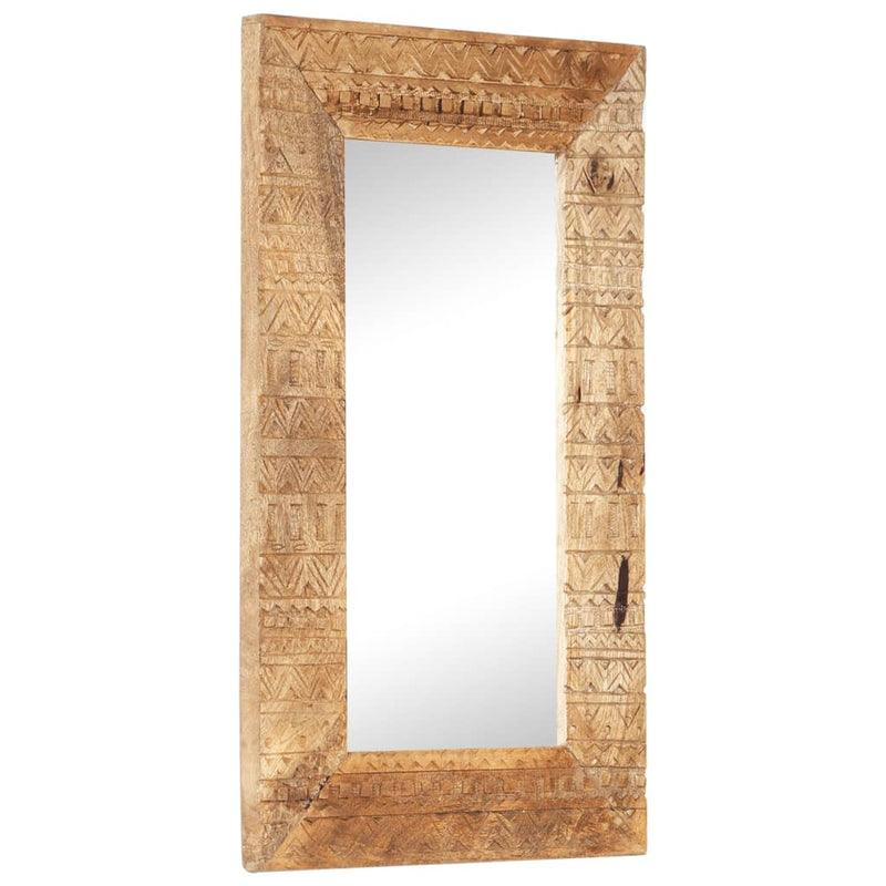 vidaXL kézzel faragott tömör mangófa tükör 80 x 50 x 2,5 cm