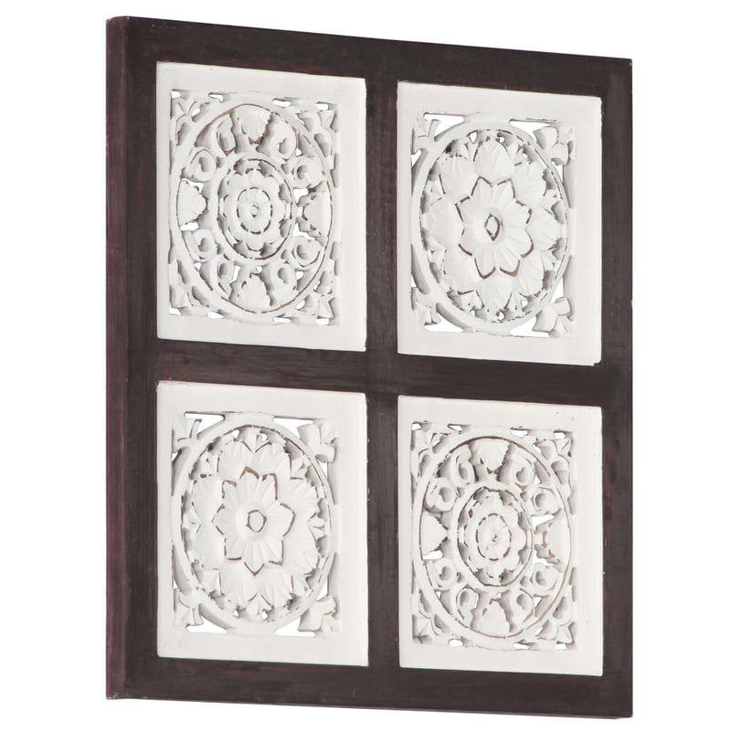 vidaXL barna és fehér kézzel faragott fali panel MDF 40 x 40 x 1,5 cm