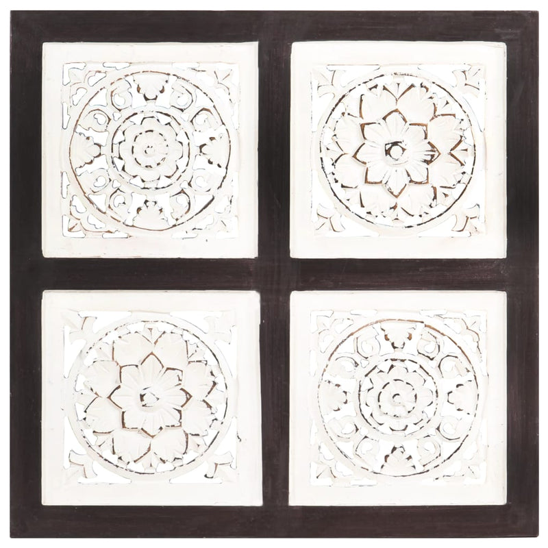 vidaXL barna és fehér kézzel faragott fali panel MDF 40 x 40 x 1,5 cm