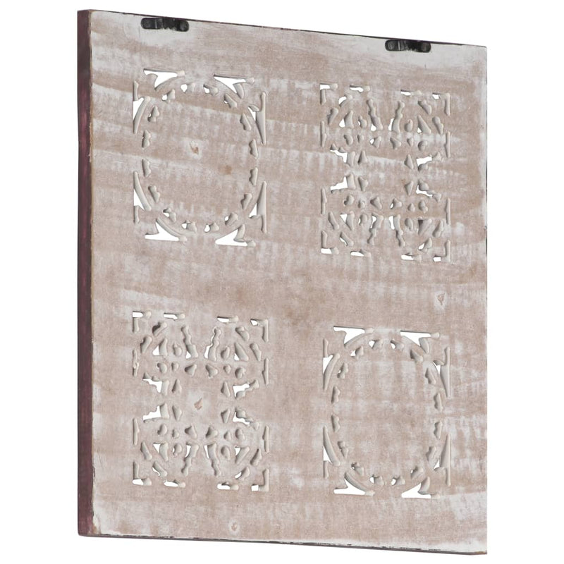 vidaXL barna és fehér kézzel faragott fali panel MDF 40 x 40 x 1,5 cm