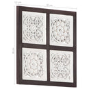 vidaXL barna és fehér kézzel faragott fali panel MDF 40 x 40 x 1,5 cm