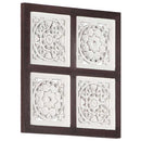 vidaXL barna és fehér kézzel faragott fali panel MDF 40 x 40 x 1,5 cm