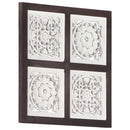 vidaXL barna és fehér kézzel faragott fali panel MDF 40 x 40 x 1,5 cm