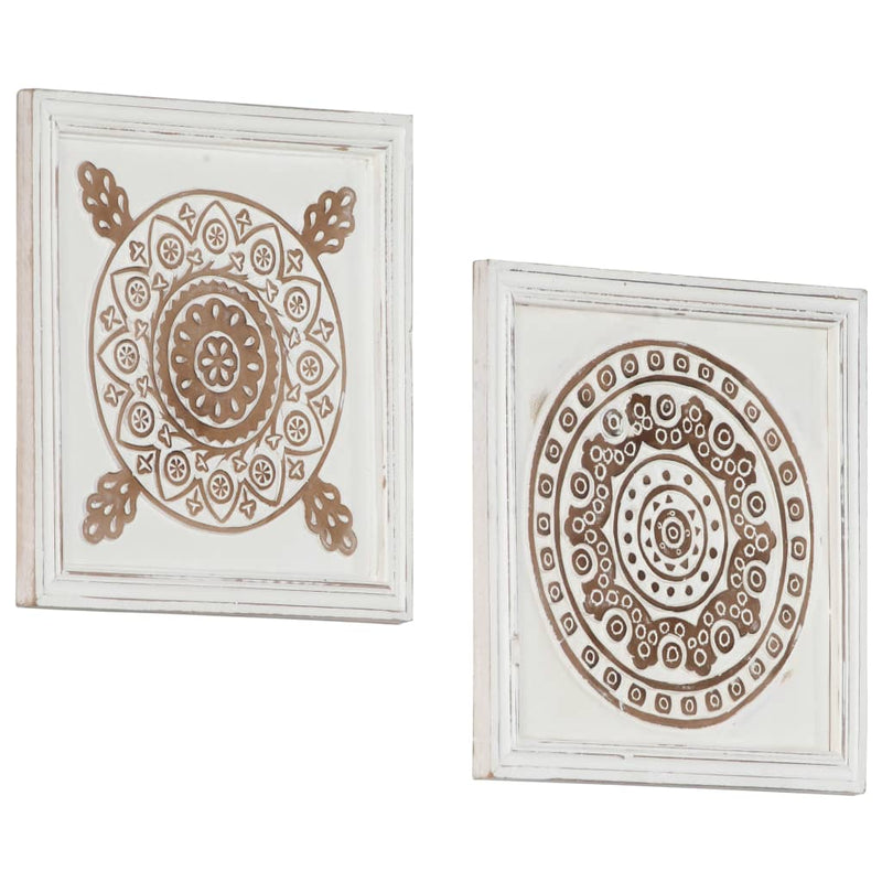 vidaXL 2 db kézzel faragott fali panel MDF 40 x 40 x 1,5 cm